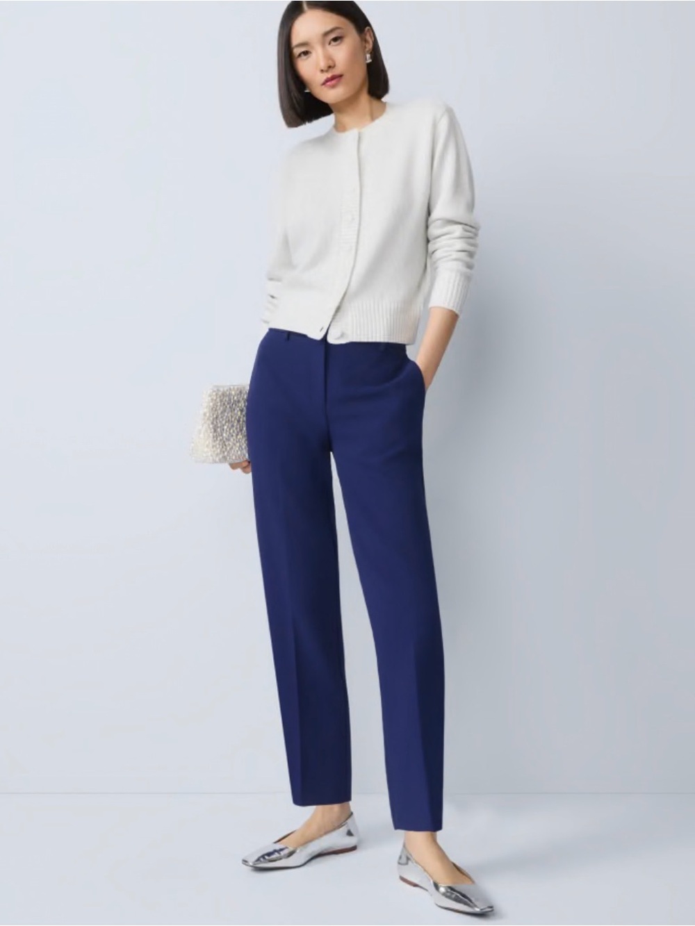 Ann Taylor Straight-Leg Ankle Pant in Twilight Blue 16T
